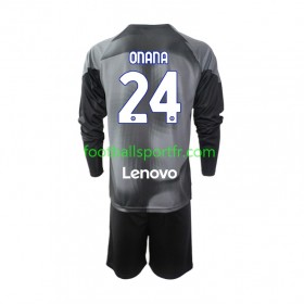 Tenue Inter Milan Andre Onana 24 Gardien Enfant Domicile 2022-2023 Maillot de Foot ML